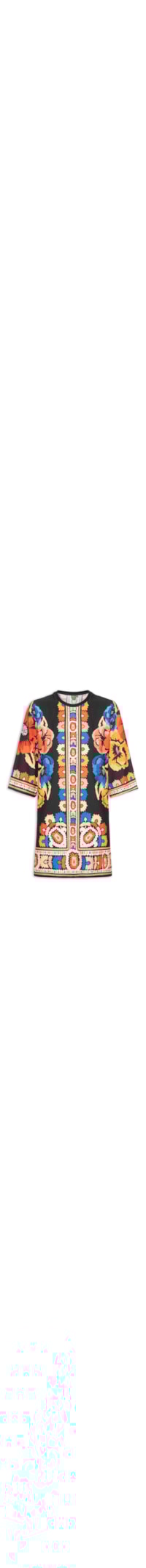 Vestido Camiseta Big Antuerpia Lenço - Preto