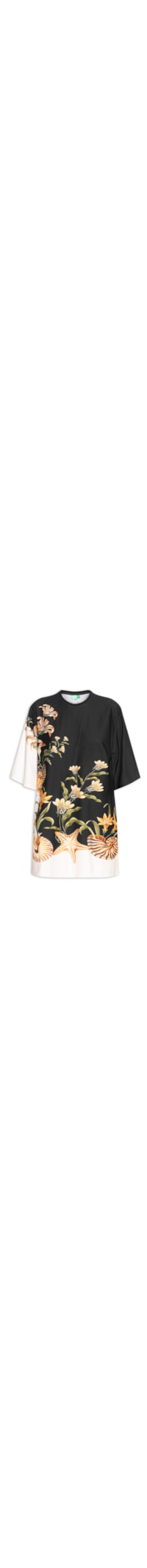 Vestido Camiseta Big Concha Surreal - Preto