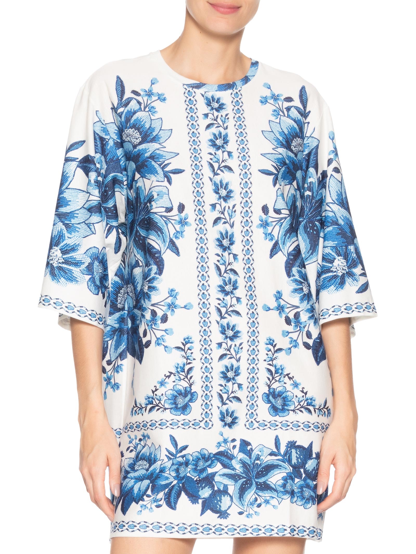 Vestido Camiseta Big Fruta De Verão Branco Farm