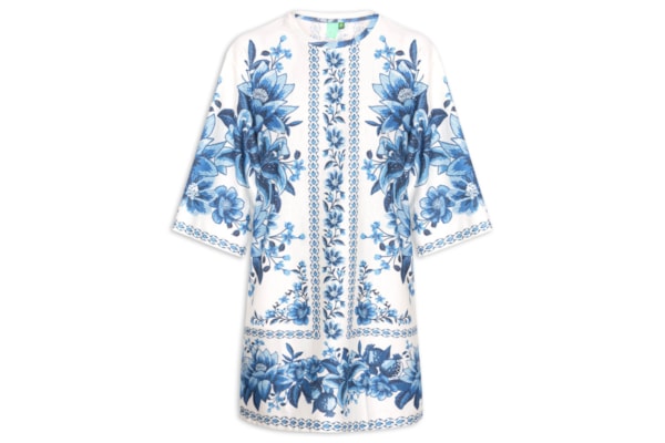 Vestido Camiseta Big Fruta De Verão - Branco