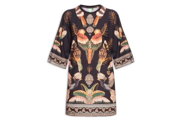 Vestido Camiseta Big Recanto Dos Pássaros - Preto