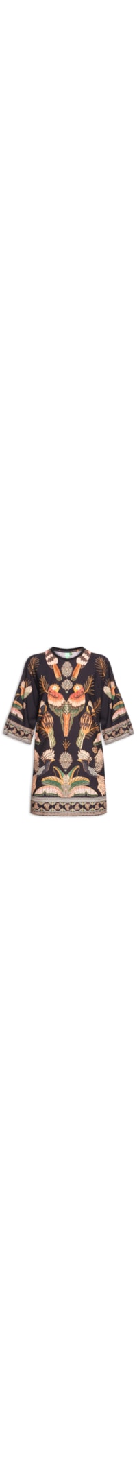 Vestido Camiseta Big Recanto Dos Pássaros - Preto