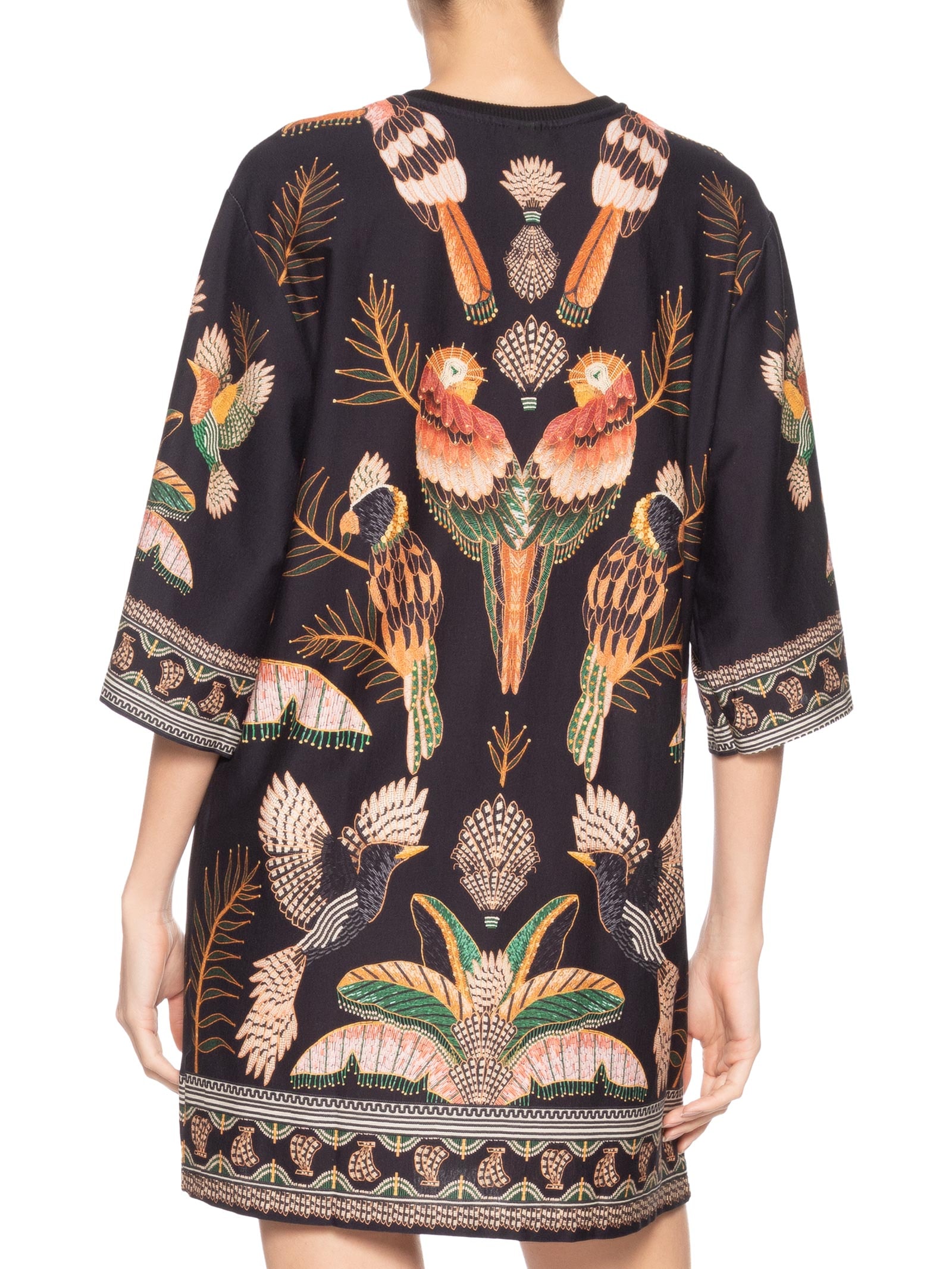 Vestido Camiseta Big Recanto Dos Pássaros Preto Farm