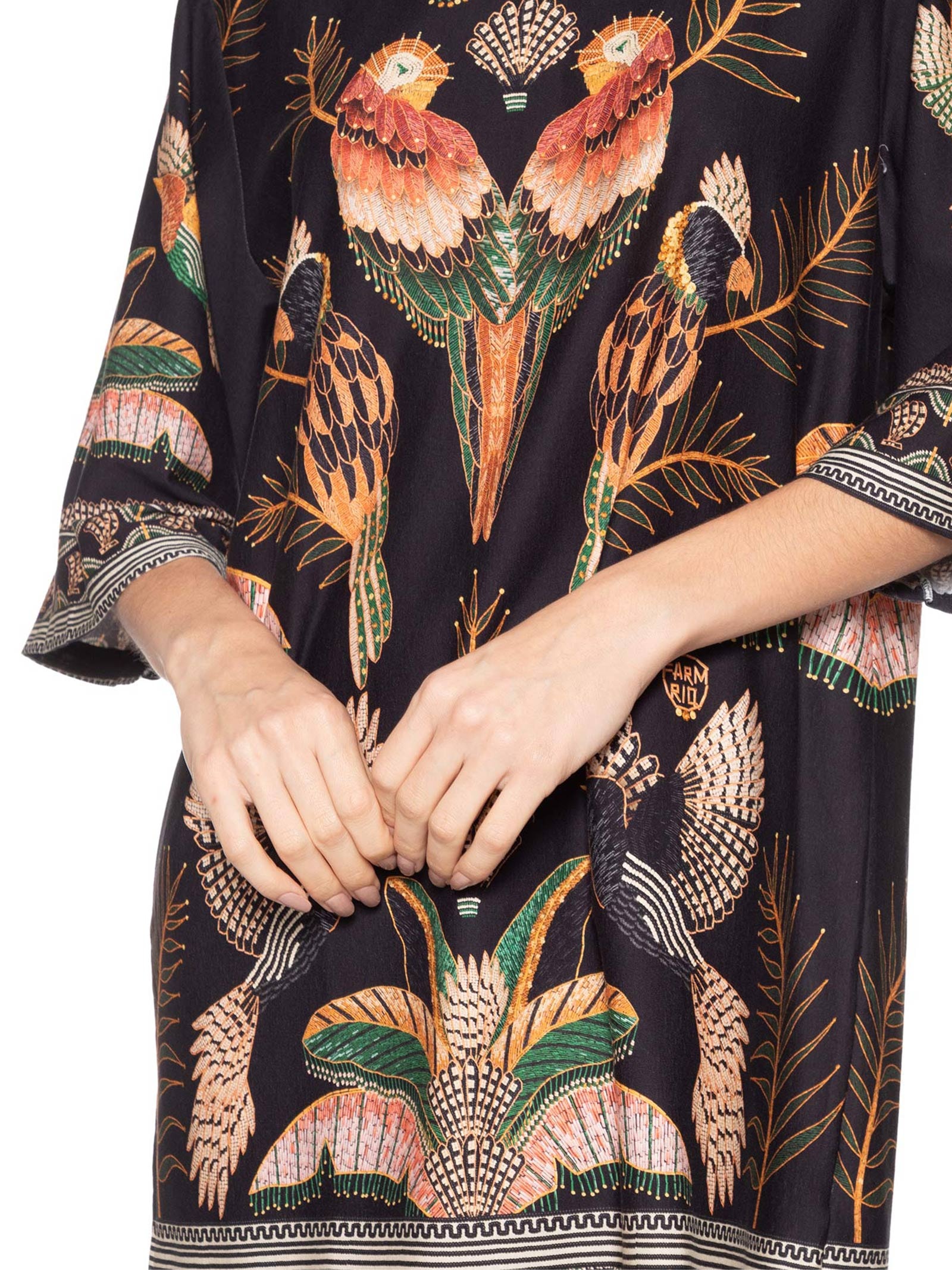 Vestido Camiseta Big Recanto Dos Pássaros Preto Farm