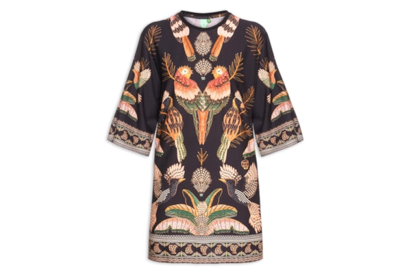 Vestido Camiseta Big Recanto Dos Pássaros - Preto
