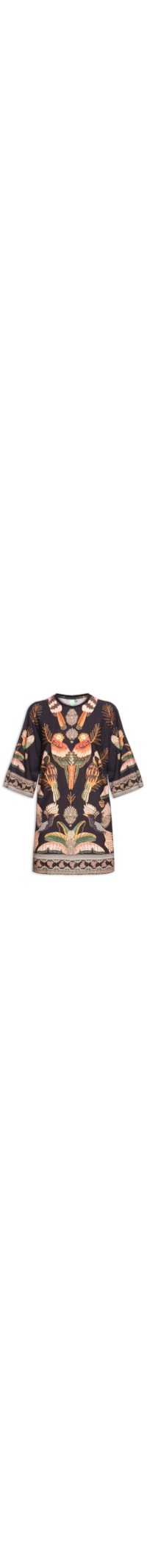 Vestido Camiseta Big Recanto Dos Pássaros - Preto
