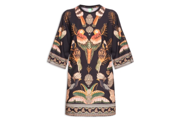 Vestido Camiseta Big Recanto Dos Pássaros - Preto