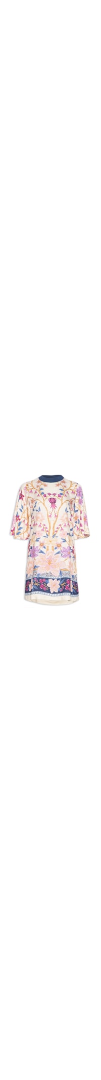 Vestido Camiseta Curto Delicadeza Floral - Roxo