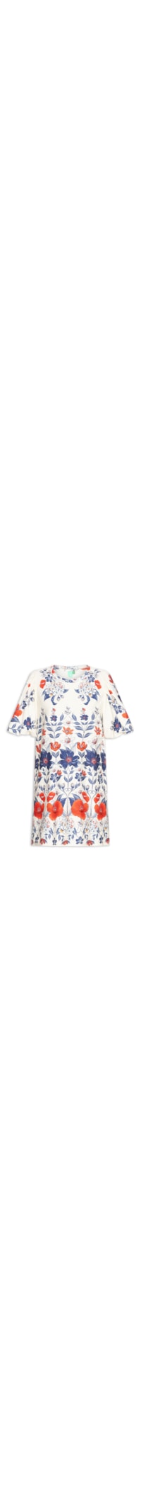 Vestido Camiseta Fofa Floral Lina - Branco