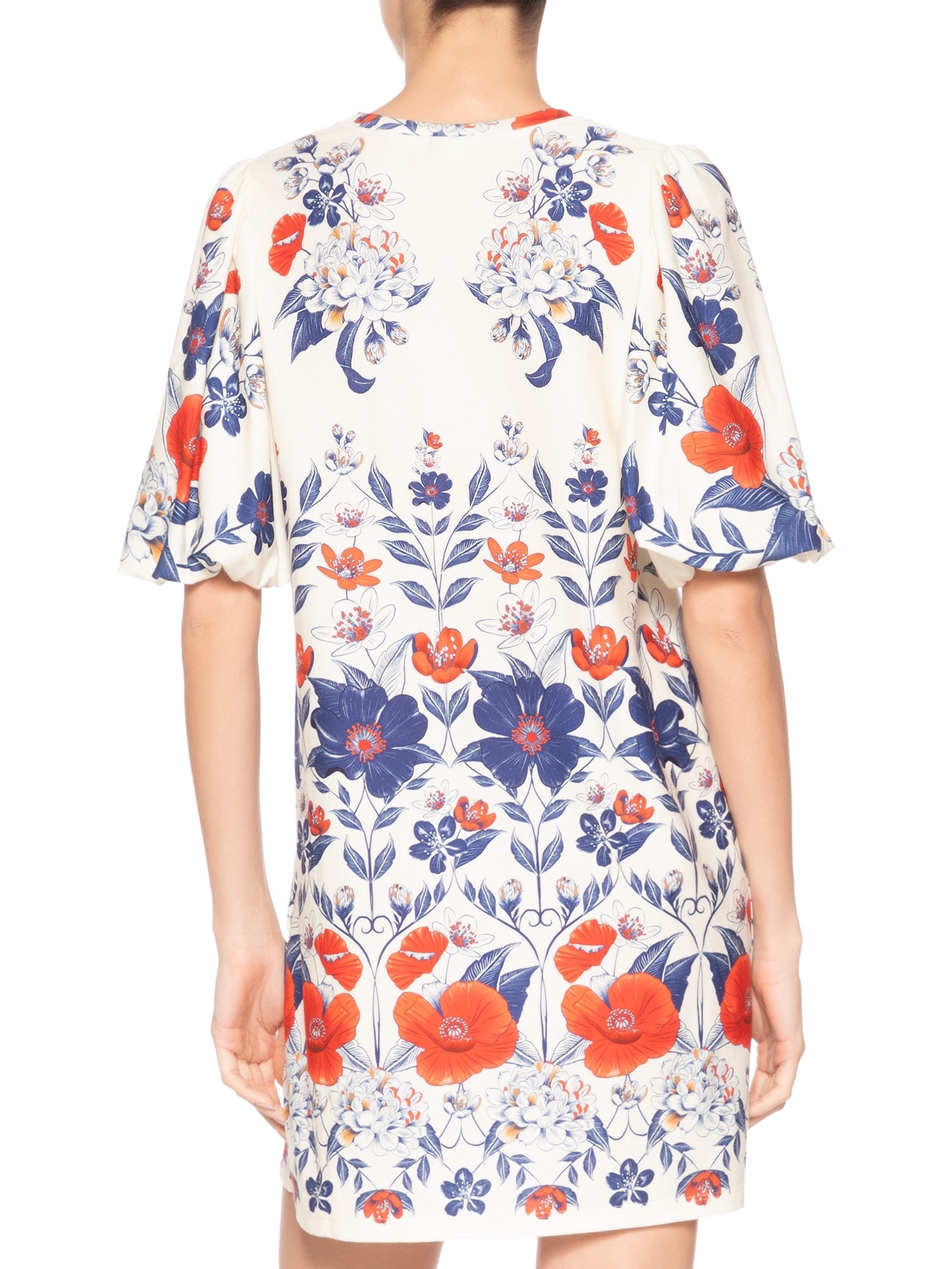 Vestido Camiseta Fofa Floral Lina Branco Farm