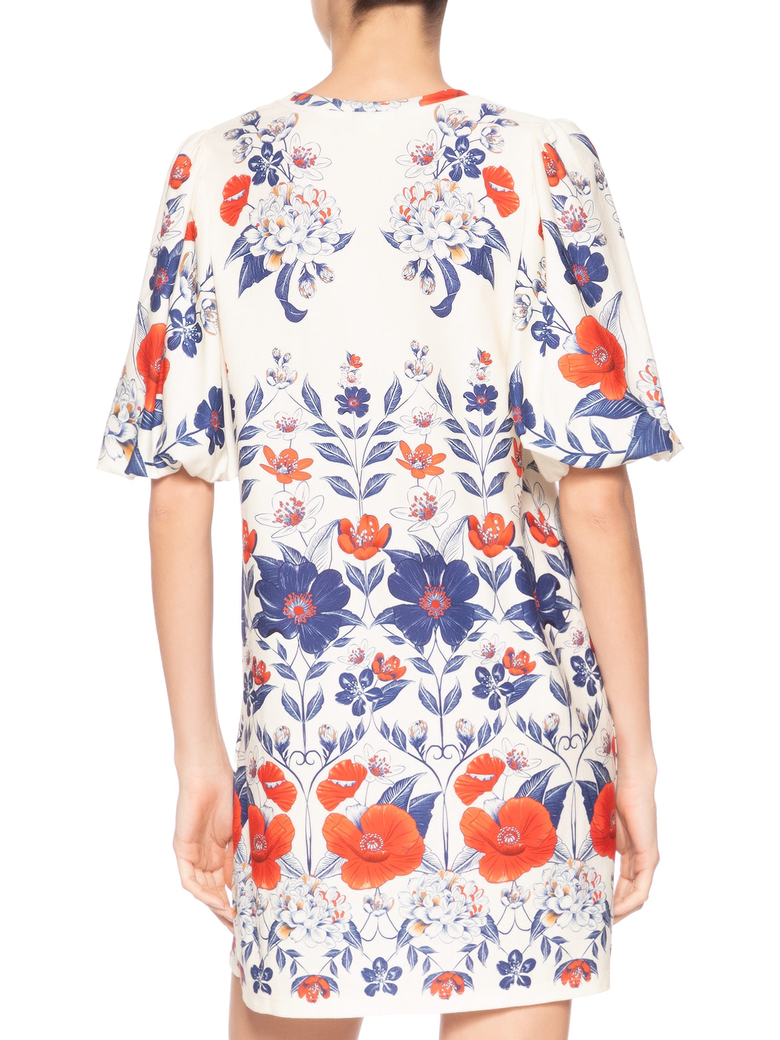 Vestido Camiseta Fofa Floral Lina Branco Farm