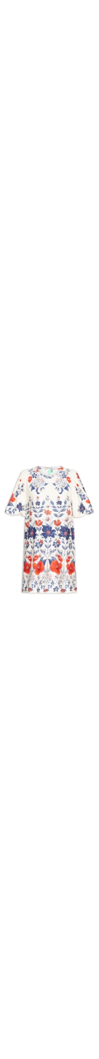 Vestido Camiseta Fofa Floral Lina - Branco