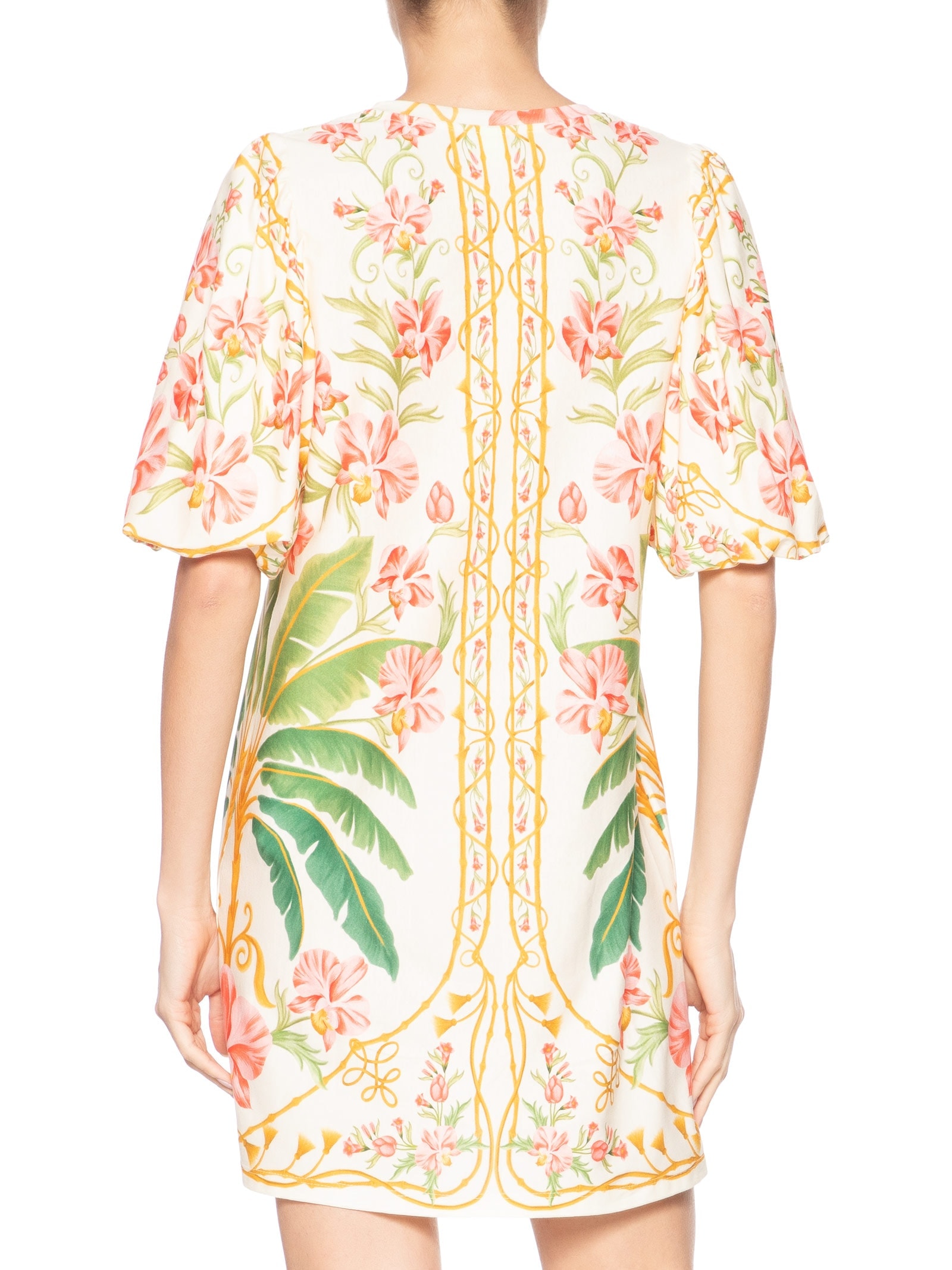 Vestido Camiseta Fofa Floral Nusa Off White Farm