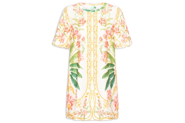 Vestido Camiseta Fofa Floral Nusa - Off White