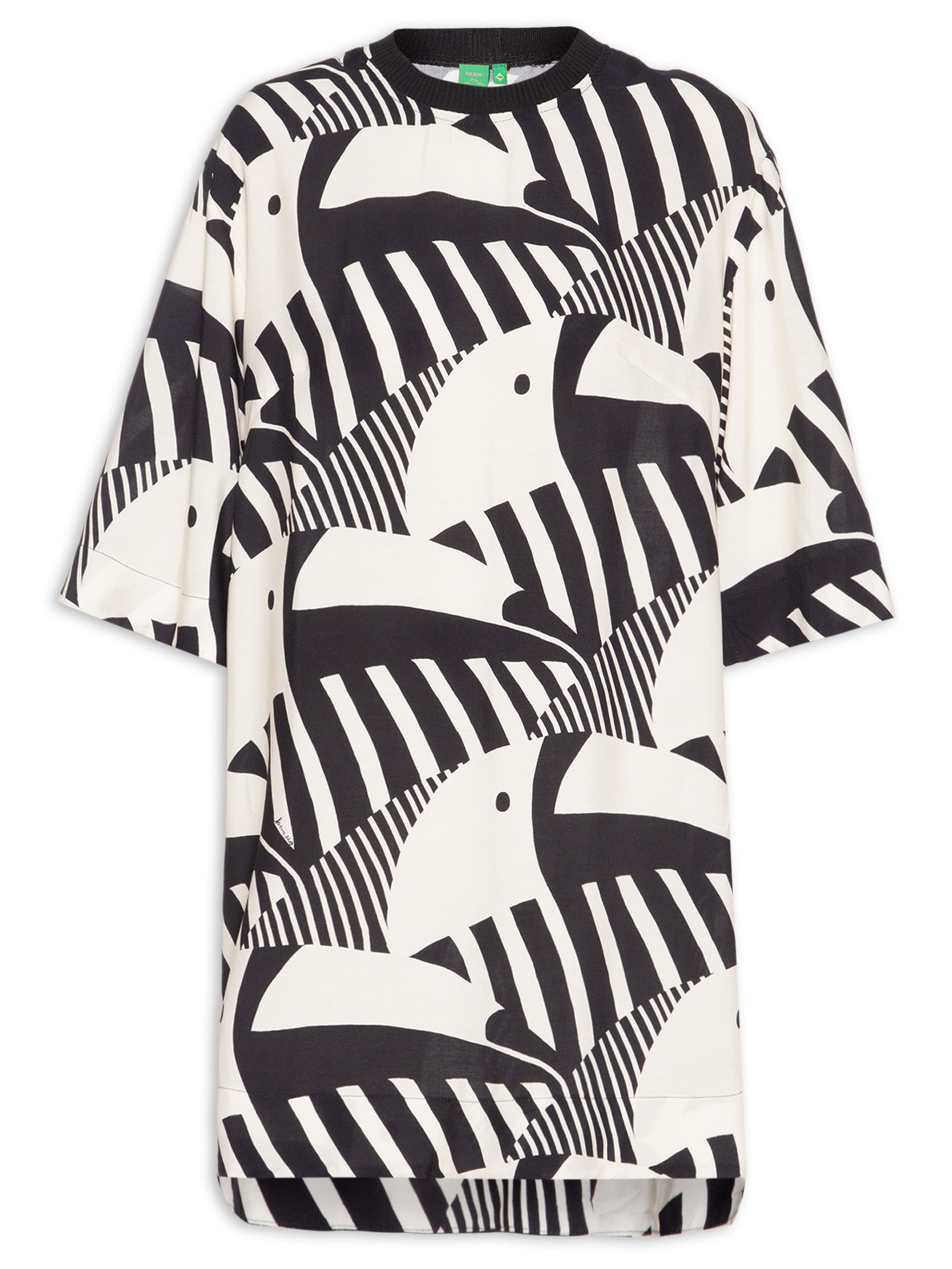 Vestido Camiseta Tuca Legal Preto Farm