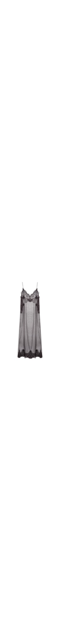 Vestido Camisola Renda Espinha De Peixe - Cinza