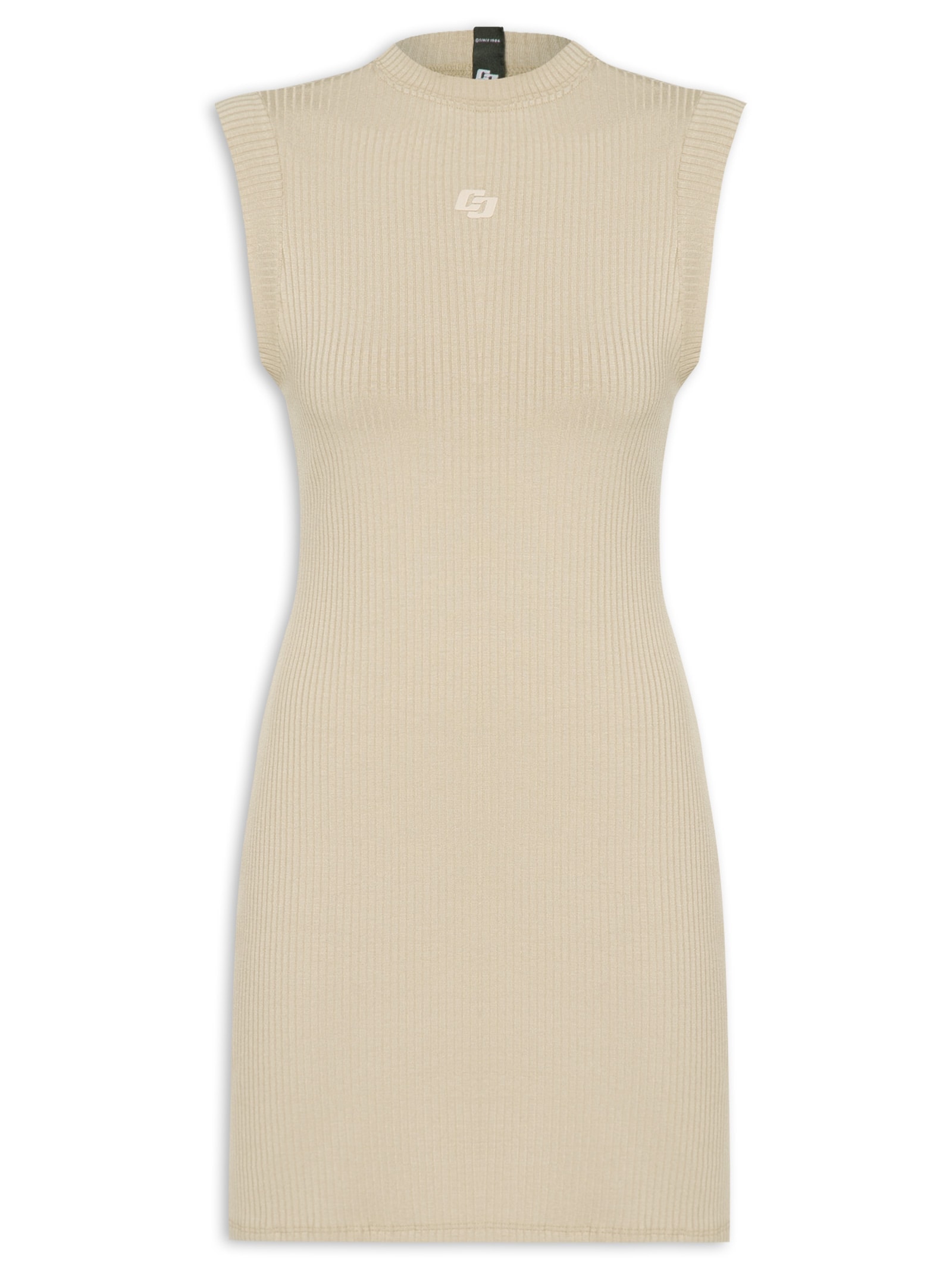 Vestido Canelado Bege Colcci