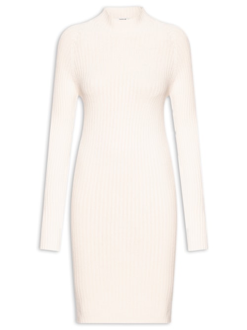 Vestido Canelado – Bege