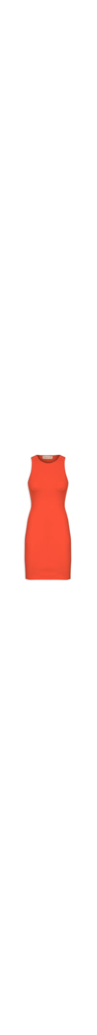 Vestido Canelado Com Decote Costas - Vermelho