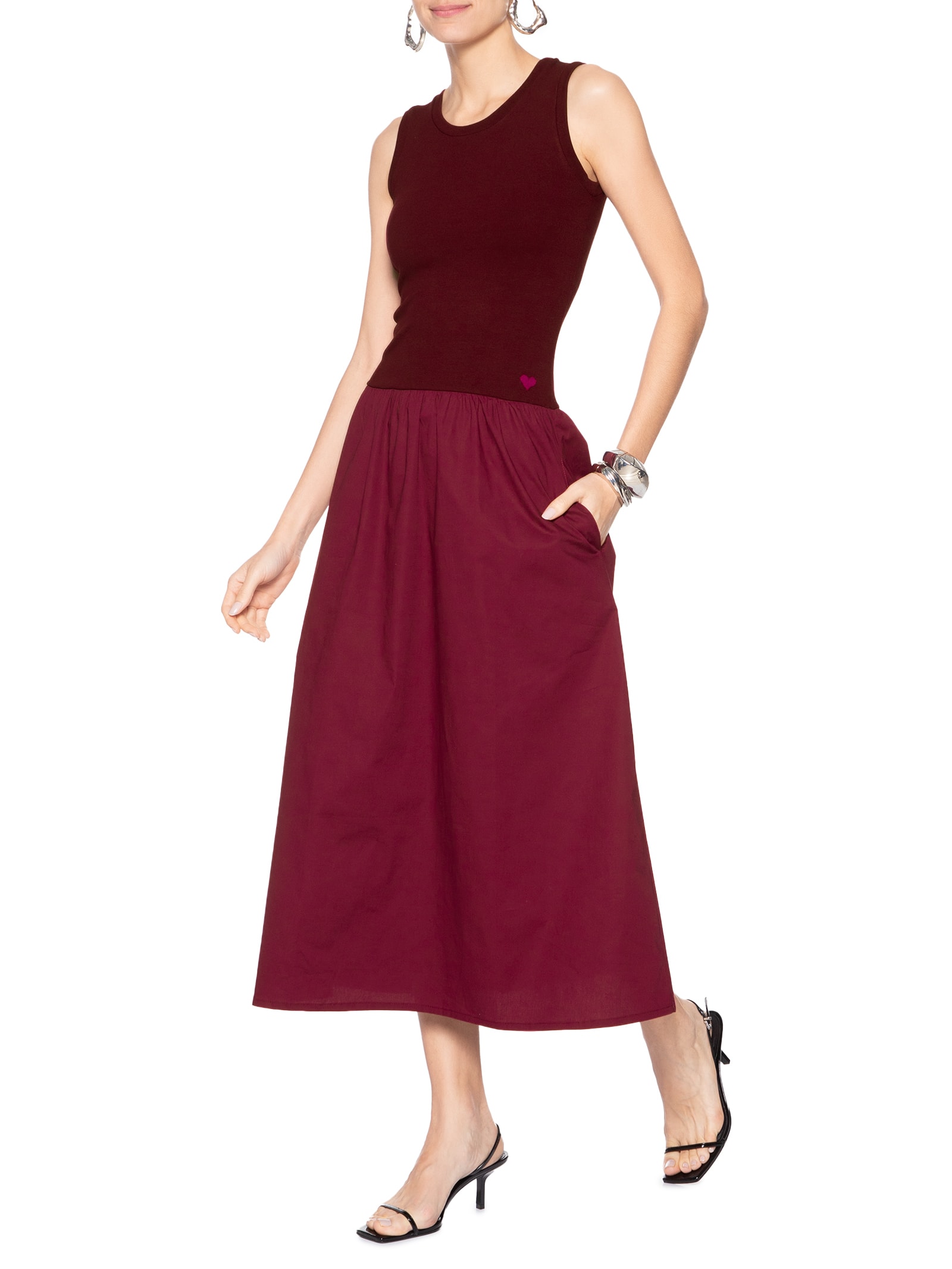 Vestido Canelado Leona Vinho J.chermann