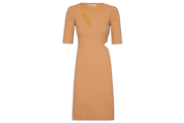 Vestido Canelado - Marrom 