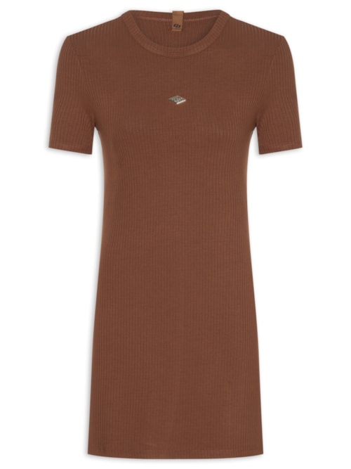 Vestido Canelado – Marrom