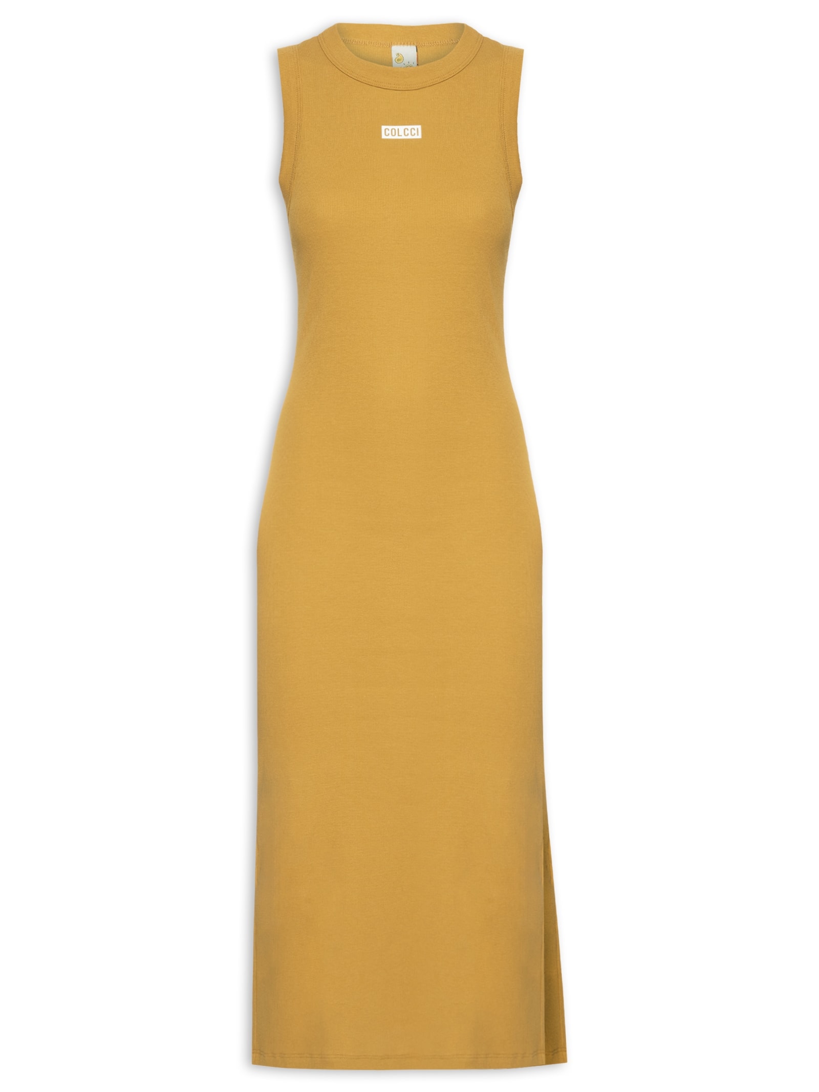 Vestido Canelado Marrom Colcci