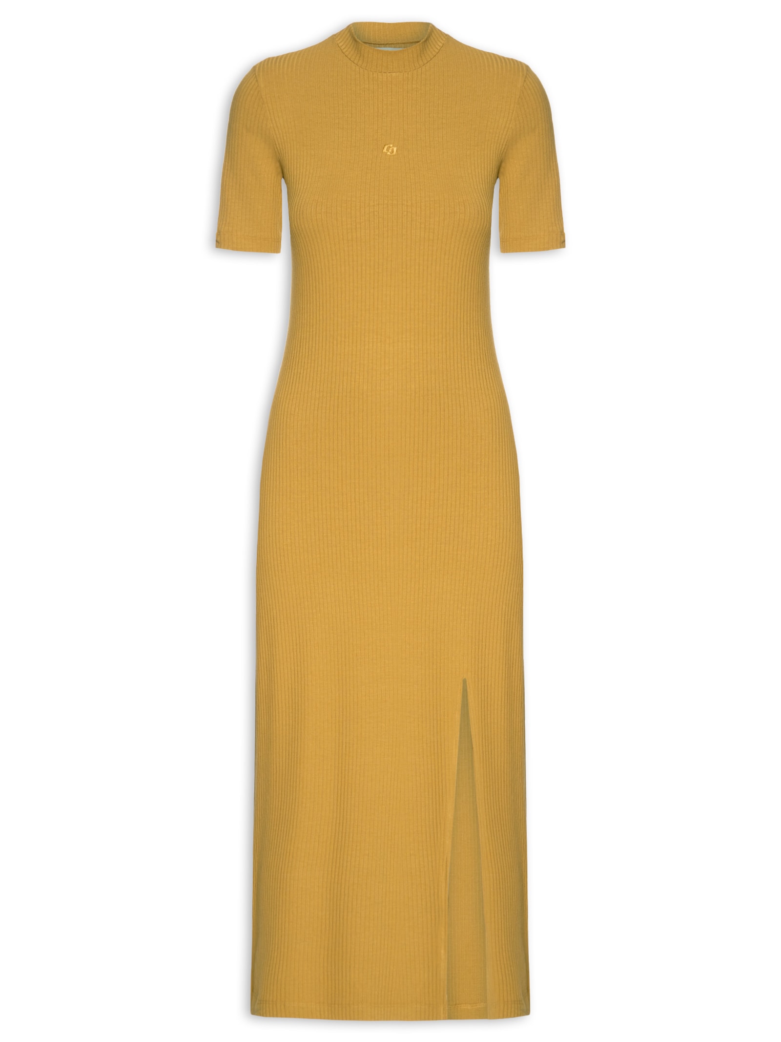 Vestido Canelado Marrom Colcci
