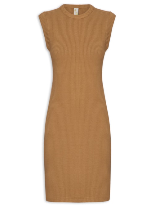Vestido Canelado – Marrom
