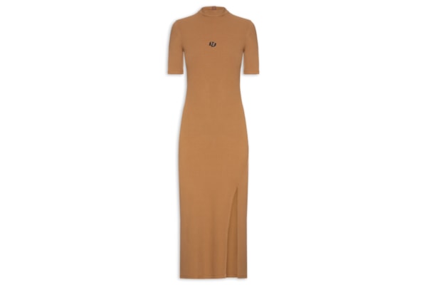 Vestido Canelado - Marrom