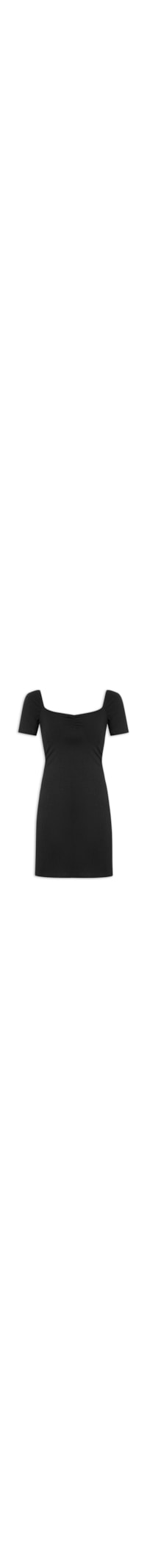 Vestido Canelado - Preto