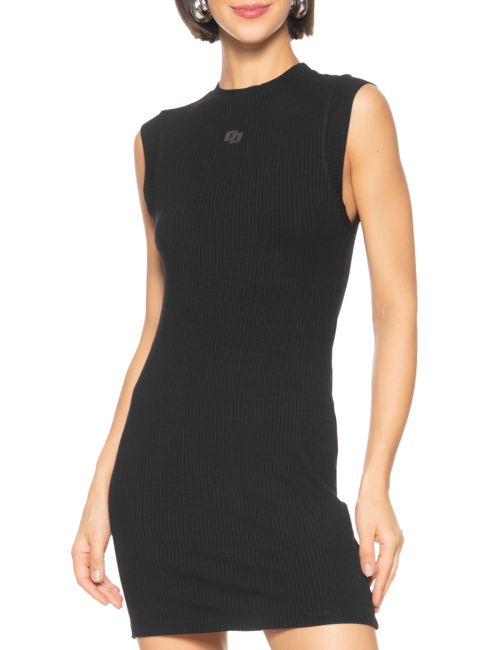 Vestido Canelado Preto Colcci