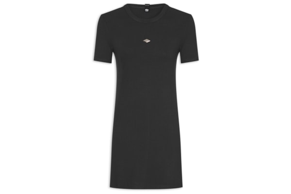 Vestido Canelado - Preto