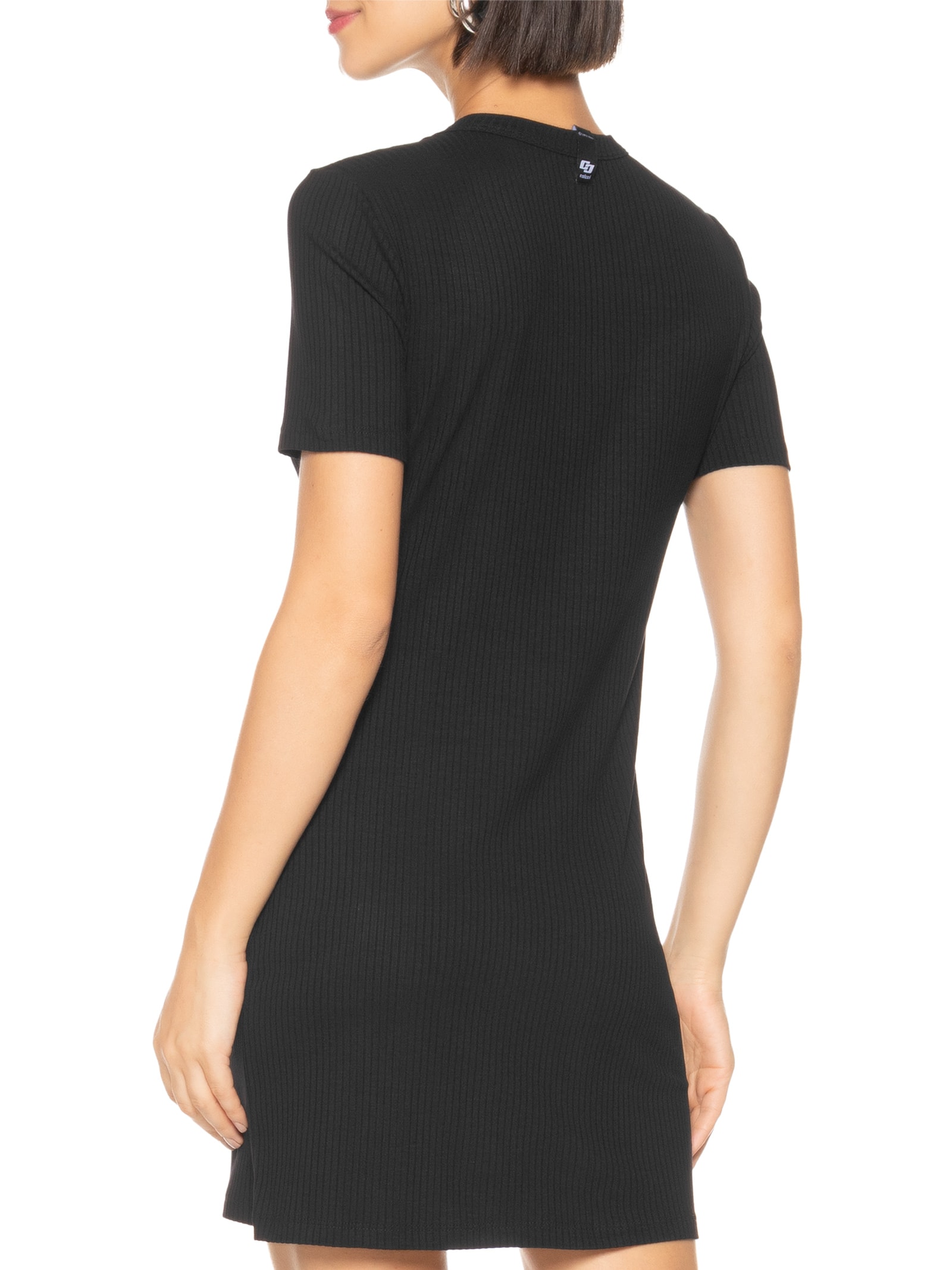 Vestido Canelado Preto Colcci