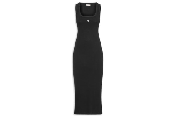 Vestido Canelado - Preto