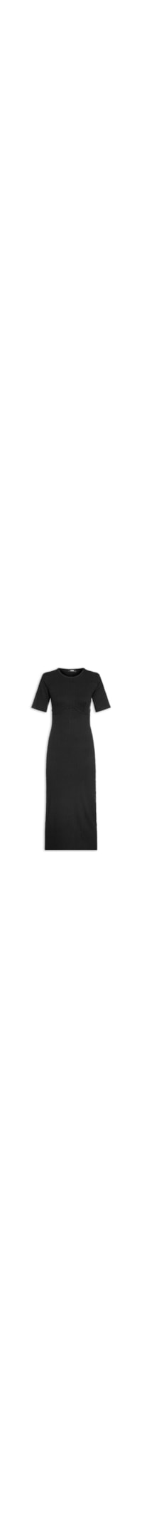 Vestido Canelado - Preto
