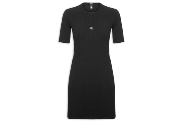 Vestido Canelado - Preto