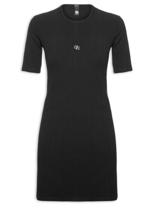 Vestido Canelado – Preto