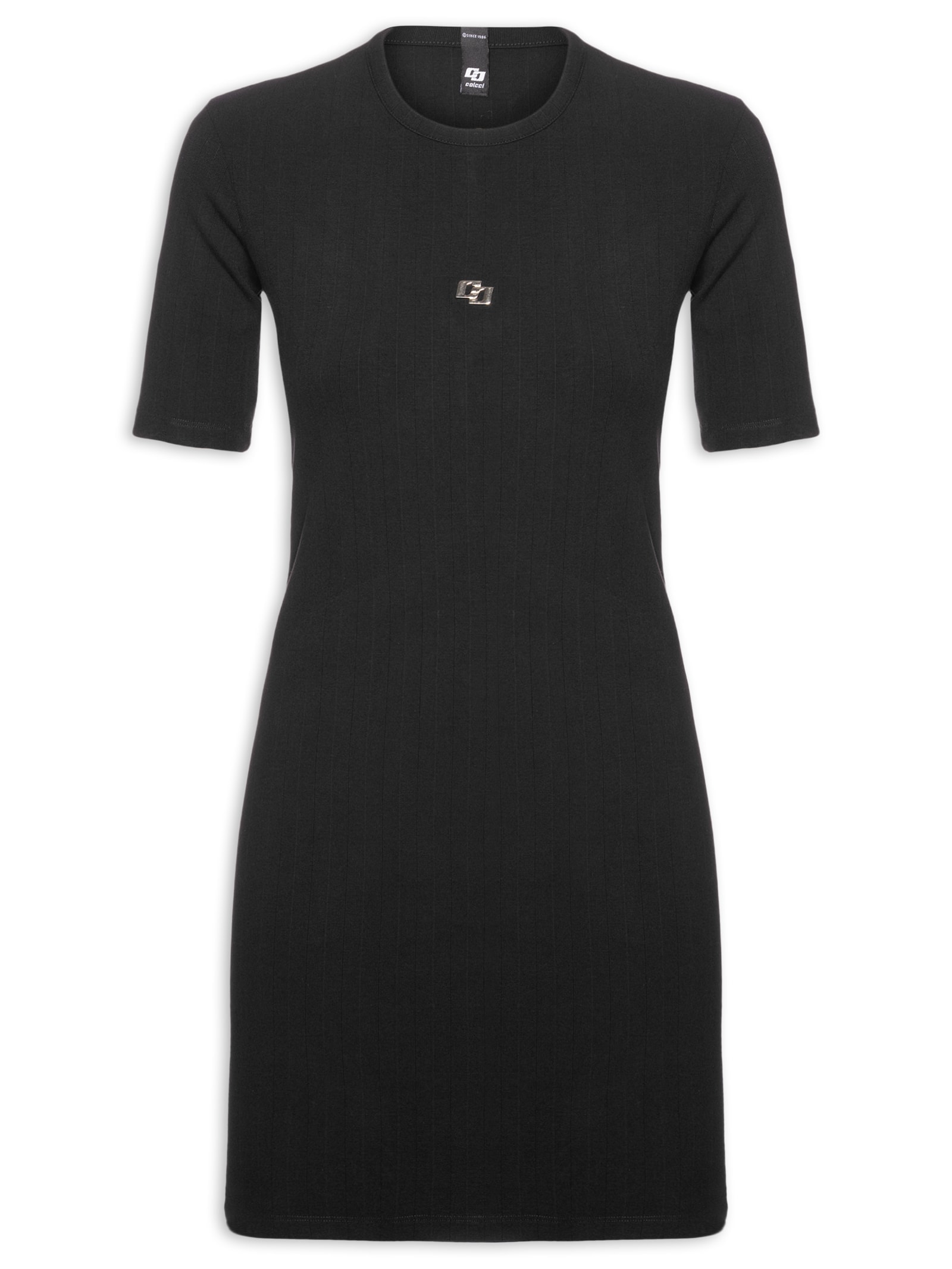 Vestido Canelado Preto Colcci