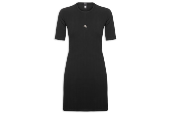 Vestido Canelado - Preto