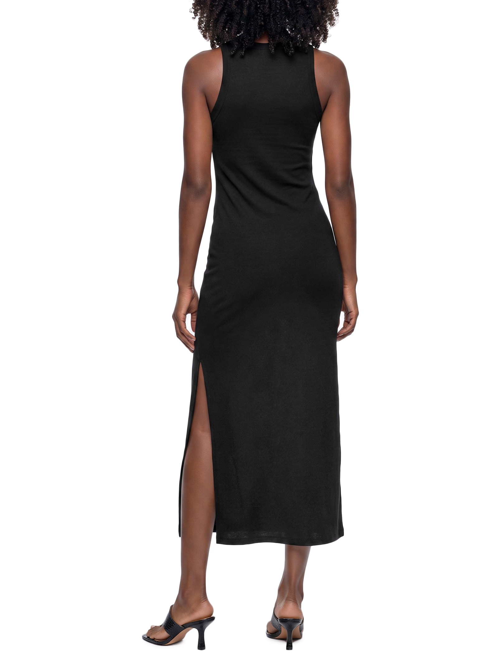 Vestido Canelado Preto Colcci