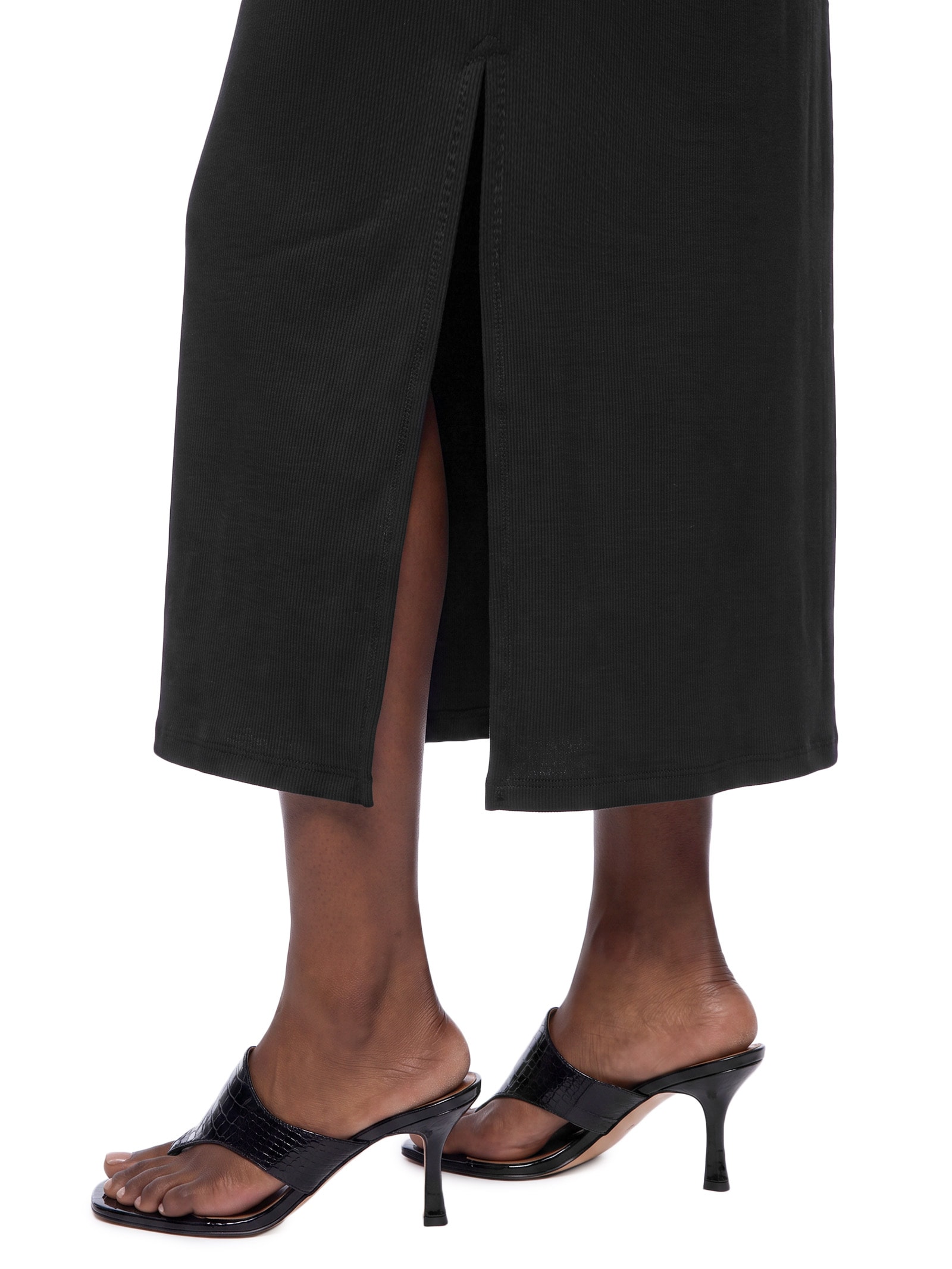 Vestido Canelado Preto Colcci