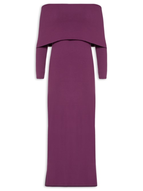 Vestido Canelado - Roxo