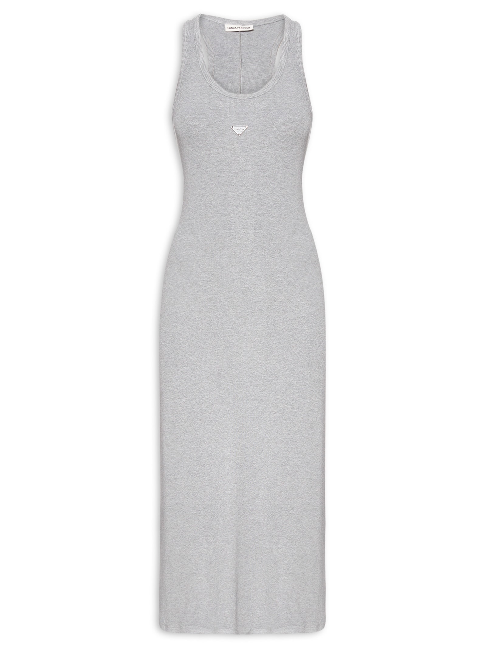 Vestido Canelado Sem Manga Cinza Lança Perfume