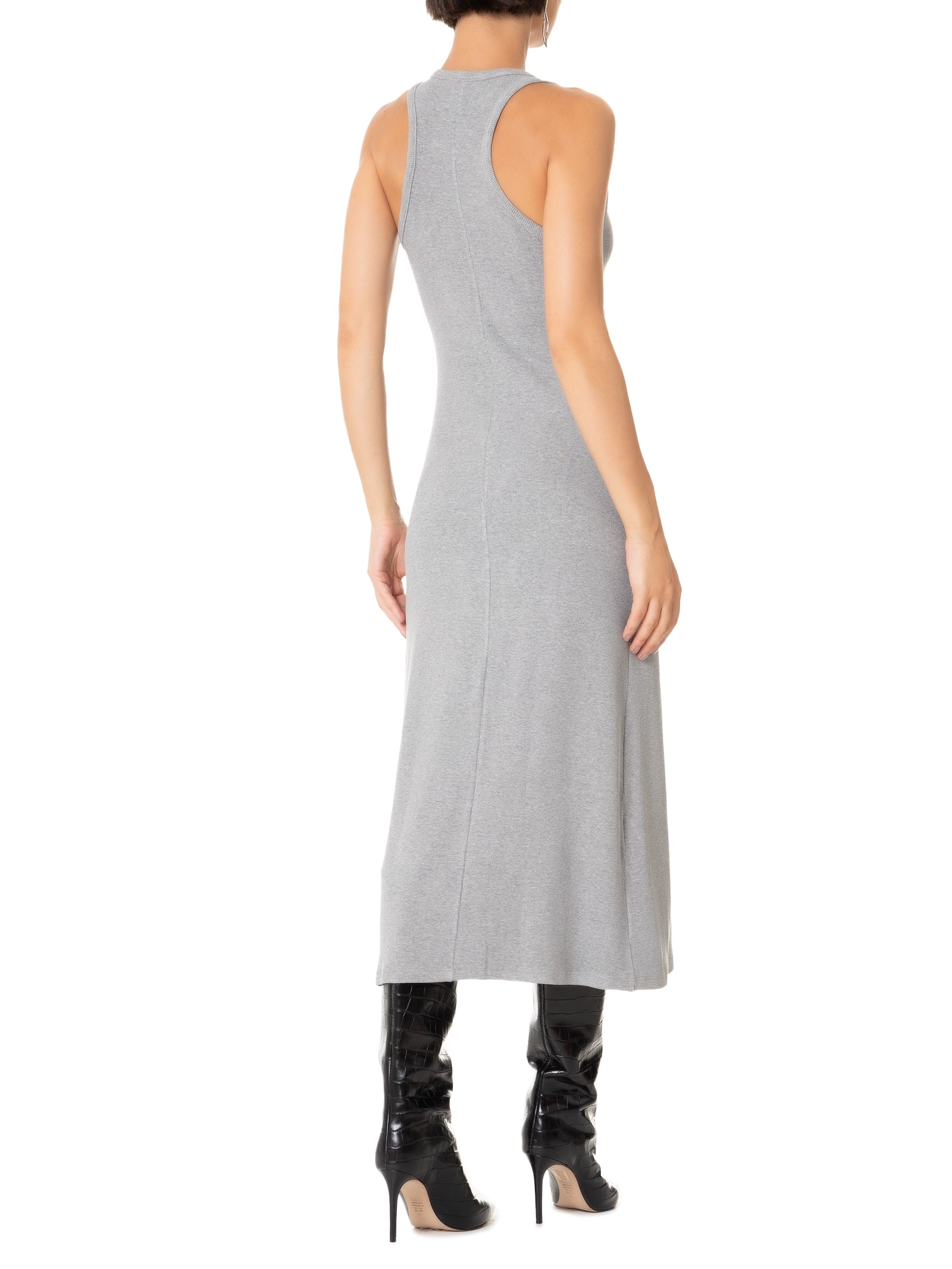 Vestido Canelado Sem Manga Cinza Lança Perfume