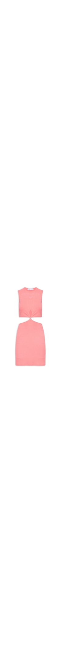 Vestido Canelado Sem Manga - Rosa