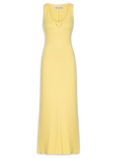 Vestido Canelado Super Midi – Amarelo