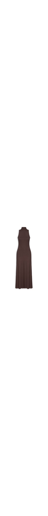 Vestido Canelado Super Midi - Marrom