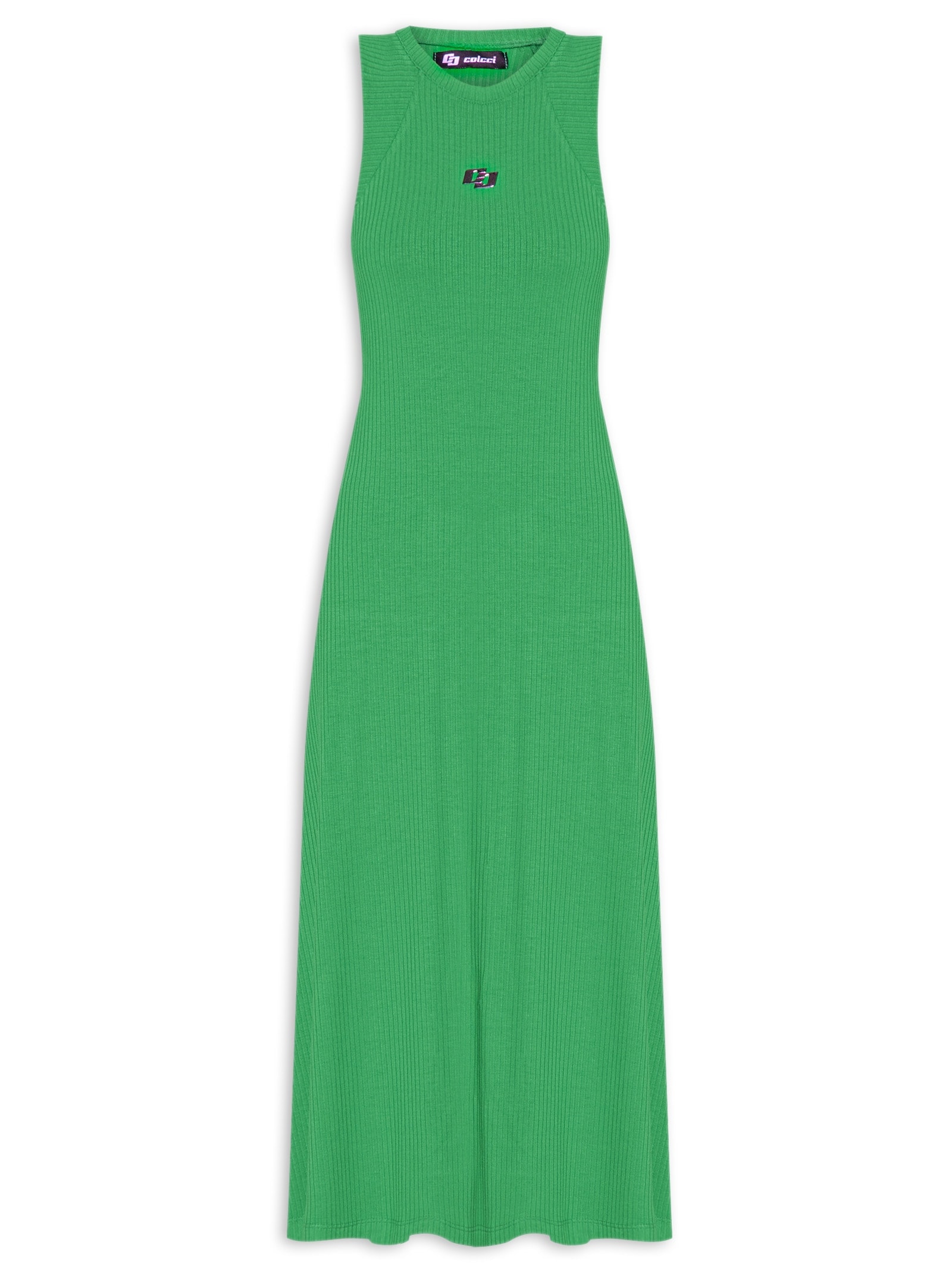 Vestido Canelado Verde Colcci
