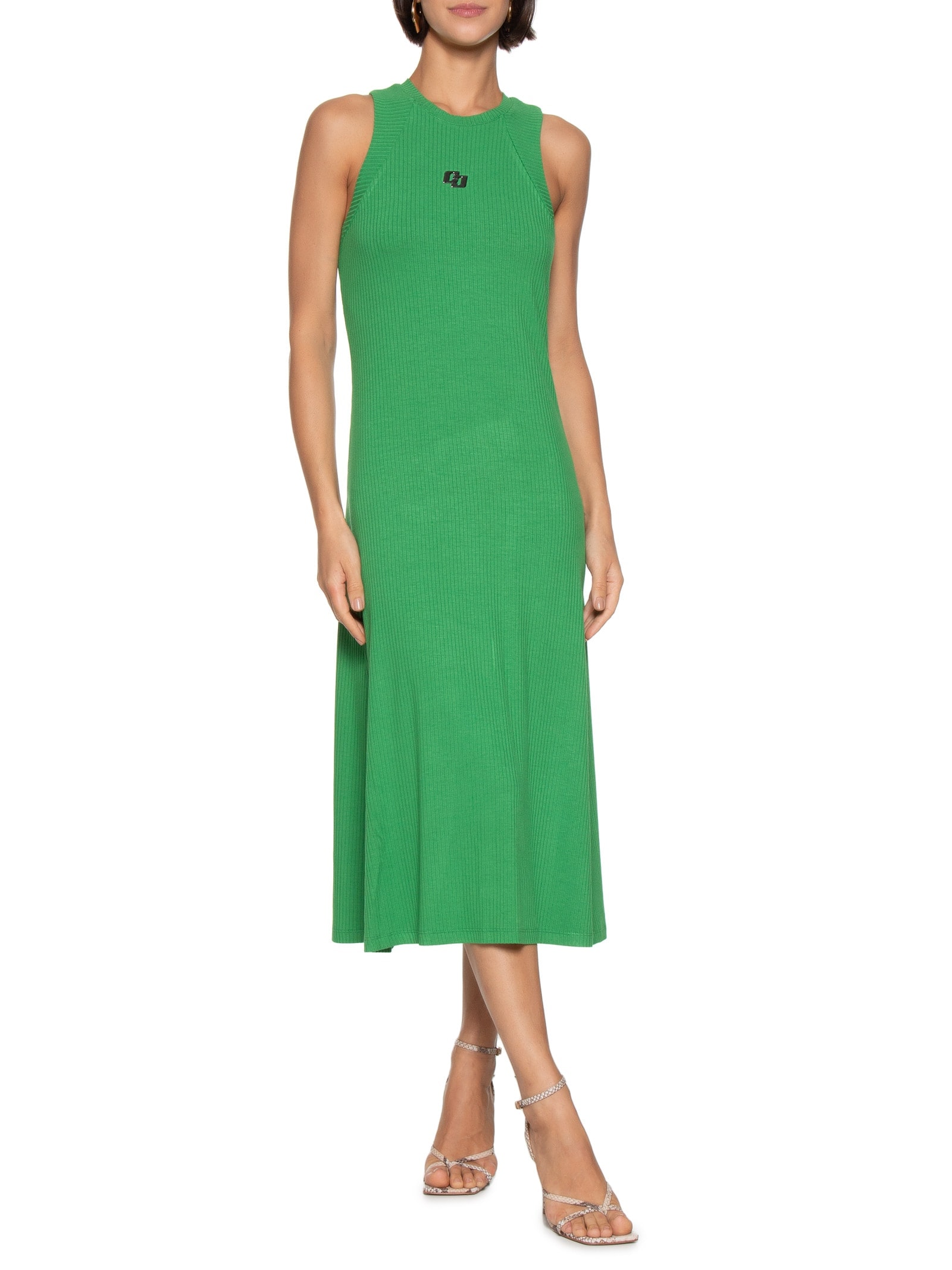 Vestido Canelado Verde Colcci